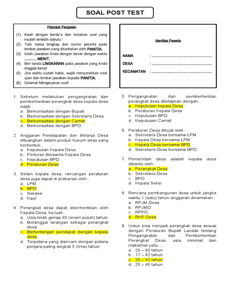 Soal Pretes | PDF