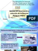 LAMINAS Normas de Observación y Colección de Evidencias Físicas o Indicios Materiales.