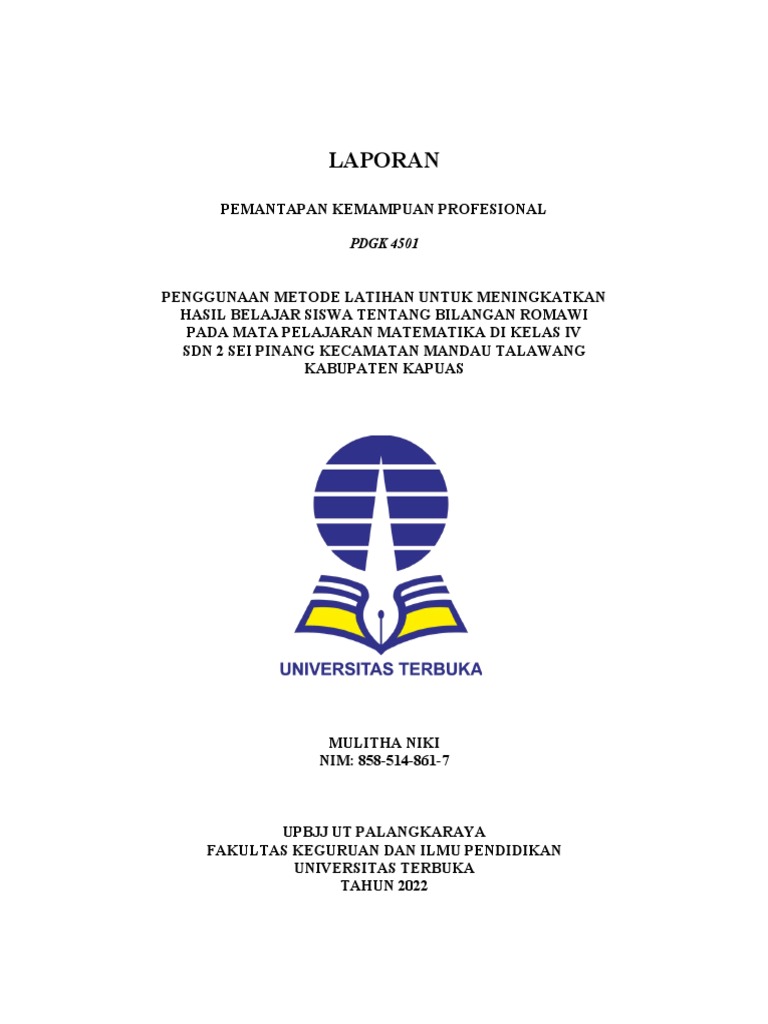 Laporan PTK 2022 (Repaired) | PDF | Karier & Perkembangan