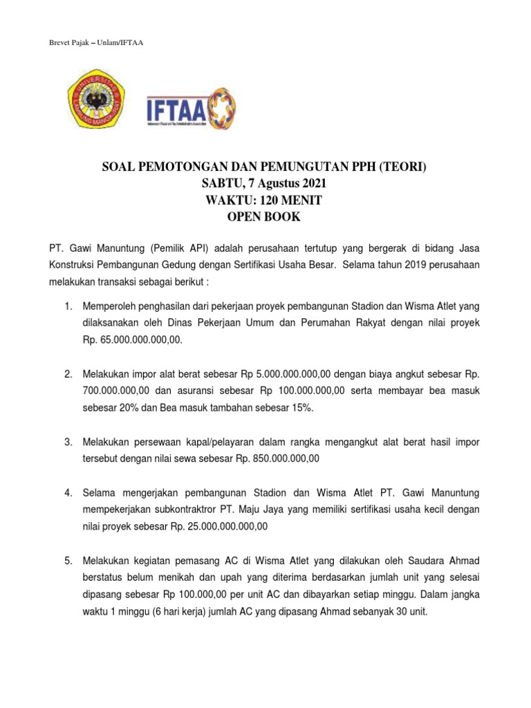 Soal Ujian Potput Brevet Angkatan Xi Teori Pdf Pengelolaan Keuangan