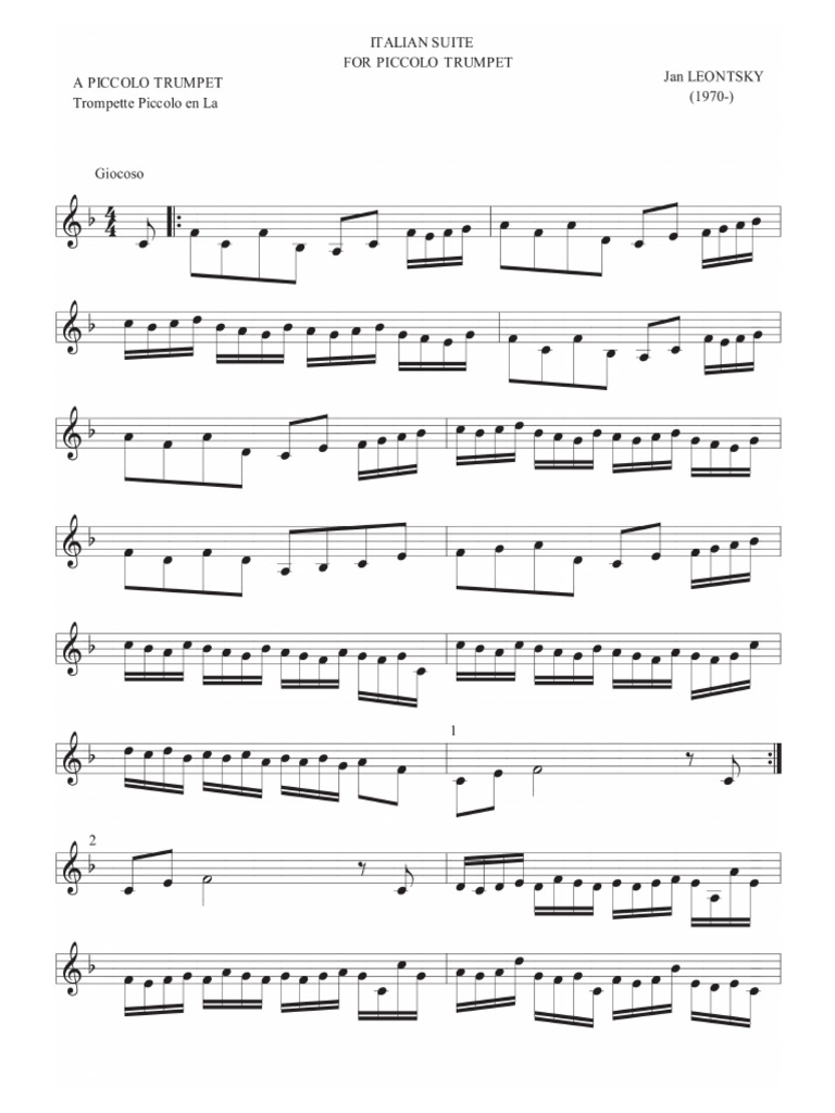 Italian Piccolo Trumpet PDF