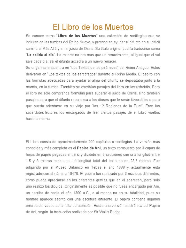 El Libro de Los Muertos | PDF
