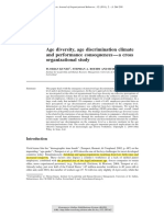 Age Diversity, Age Discrimination Climate and Performance Consequences - A Cross Organisational Study