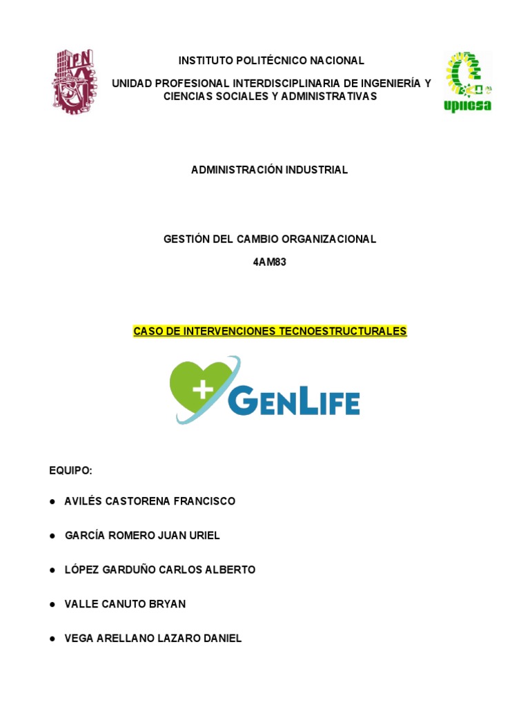 Gestión del Cambio en Genlife, Inc. | PDF | Gestión de recursos humanos ...
