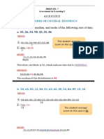 Measures of Central Tendency and GWA Calculation