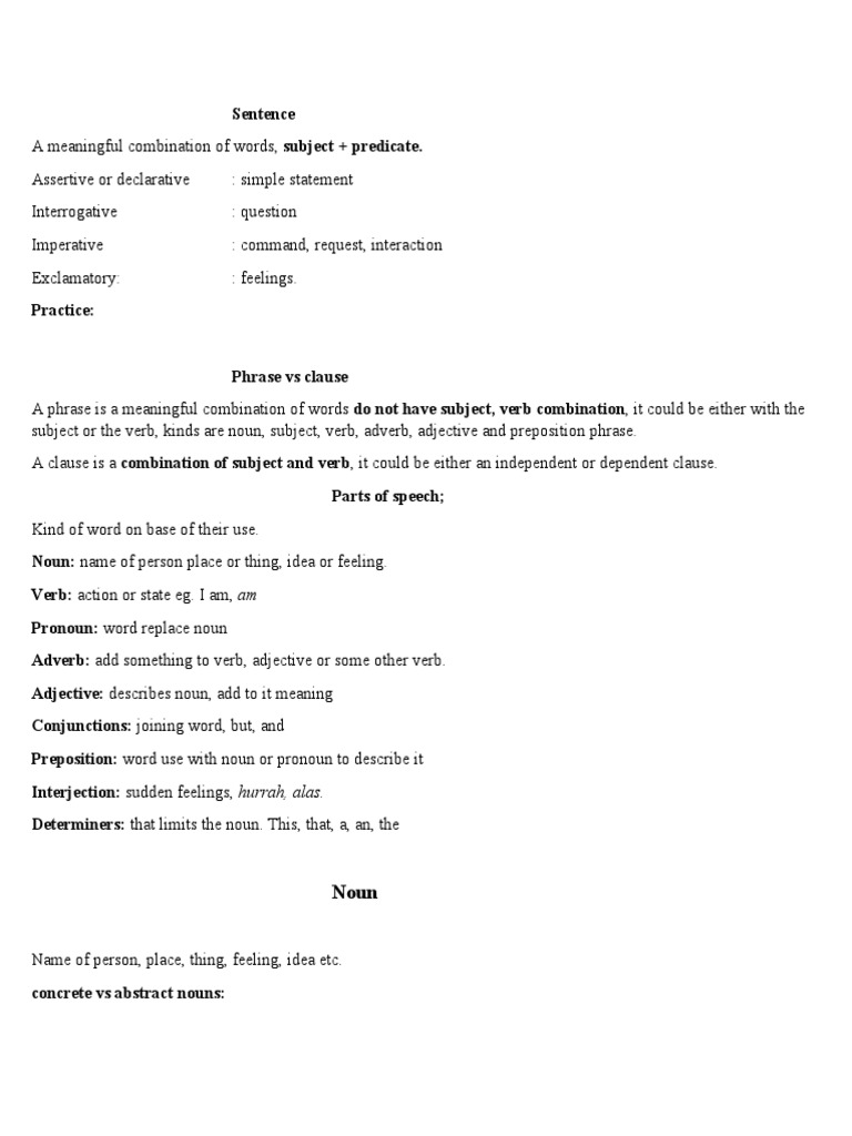 An InDepth Guide to Nouns, Their Types and Usage PDF Verb Noun