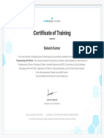 Programming With Python Training - Certificate of Completion