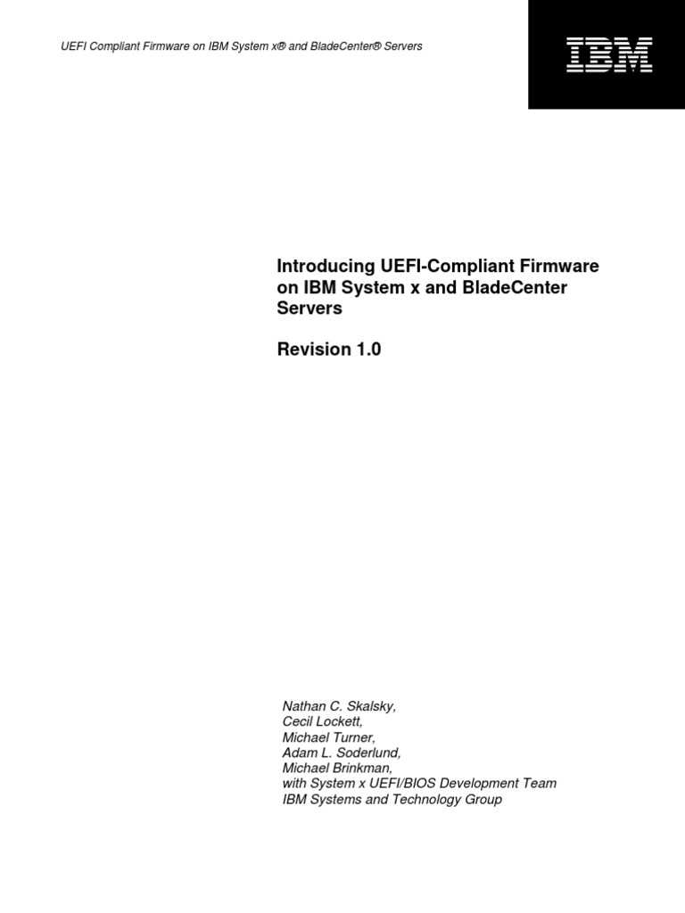 Introducing Firmware On Ibm System x.1.0 PDF Booting