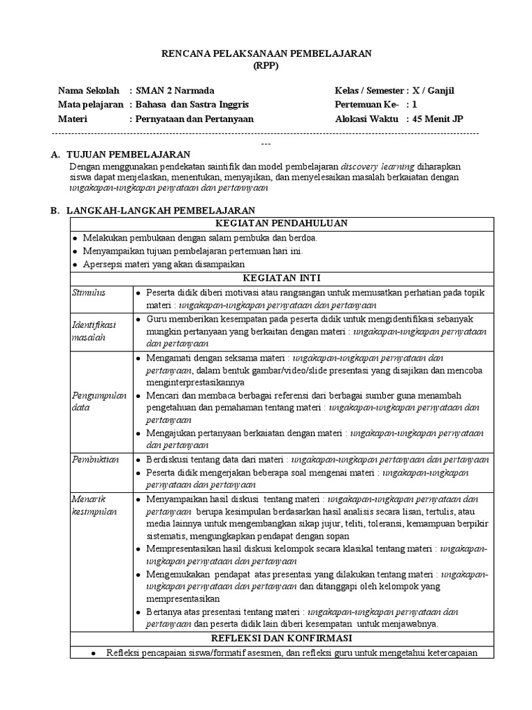 RPP 2 - Teks Interaksi Interpersonal - Ucapan Selamat Dan Memuji