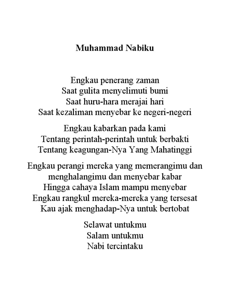 PUISI Muhammad Nabiku | PDF