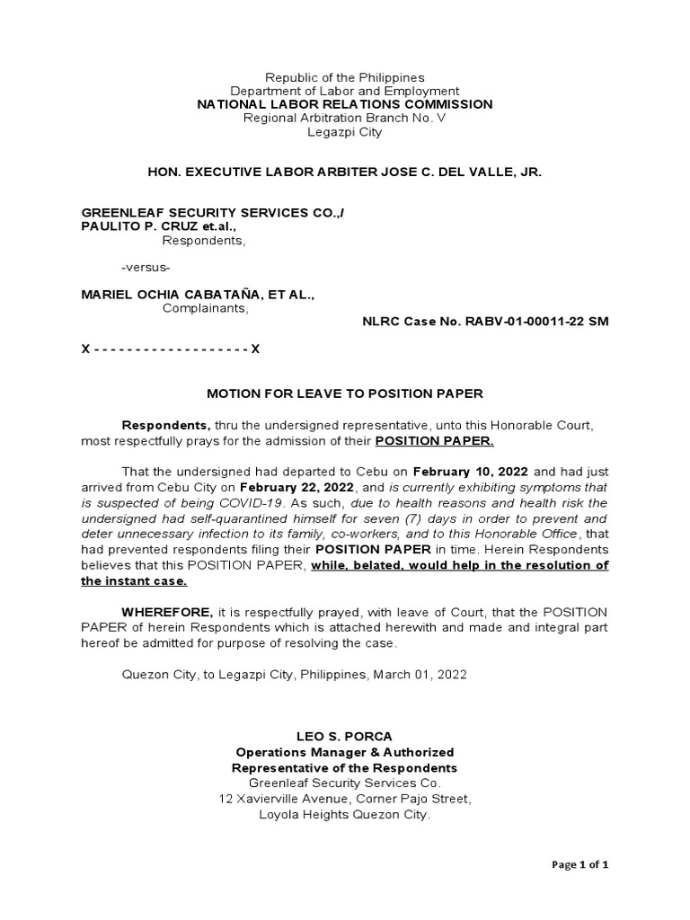 Motion For Leave PDF