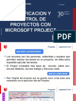 Planificación proyectos Microsoft Project recursos línea base programación