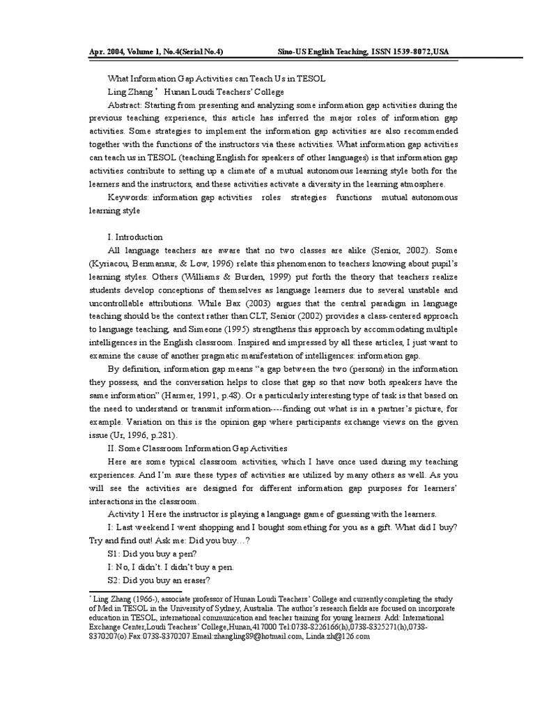 Inforation Gap Teori Komplet | PDF | Learning | English As A Second Or ...