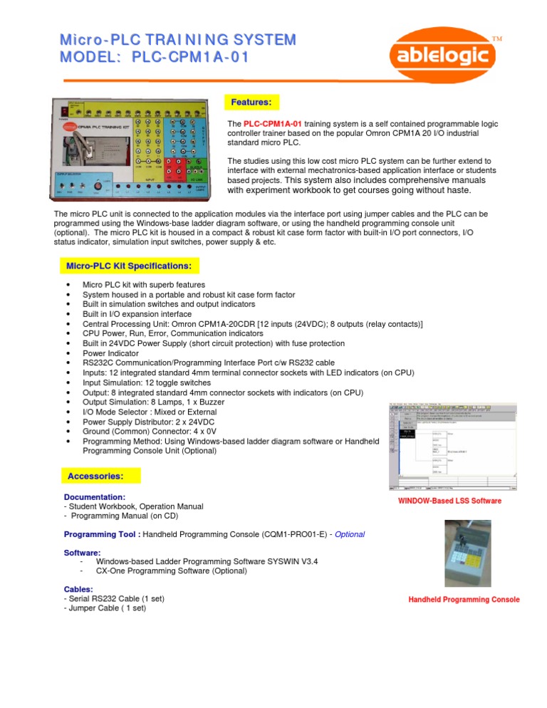 PLC Training Kit Omron CPM1A | PDF