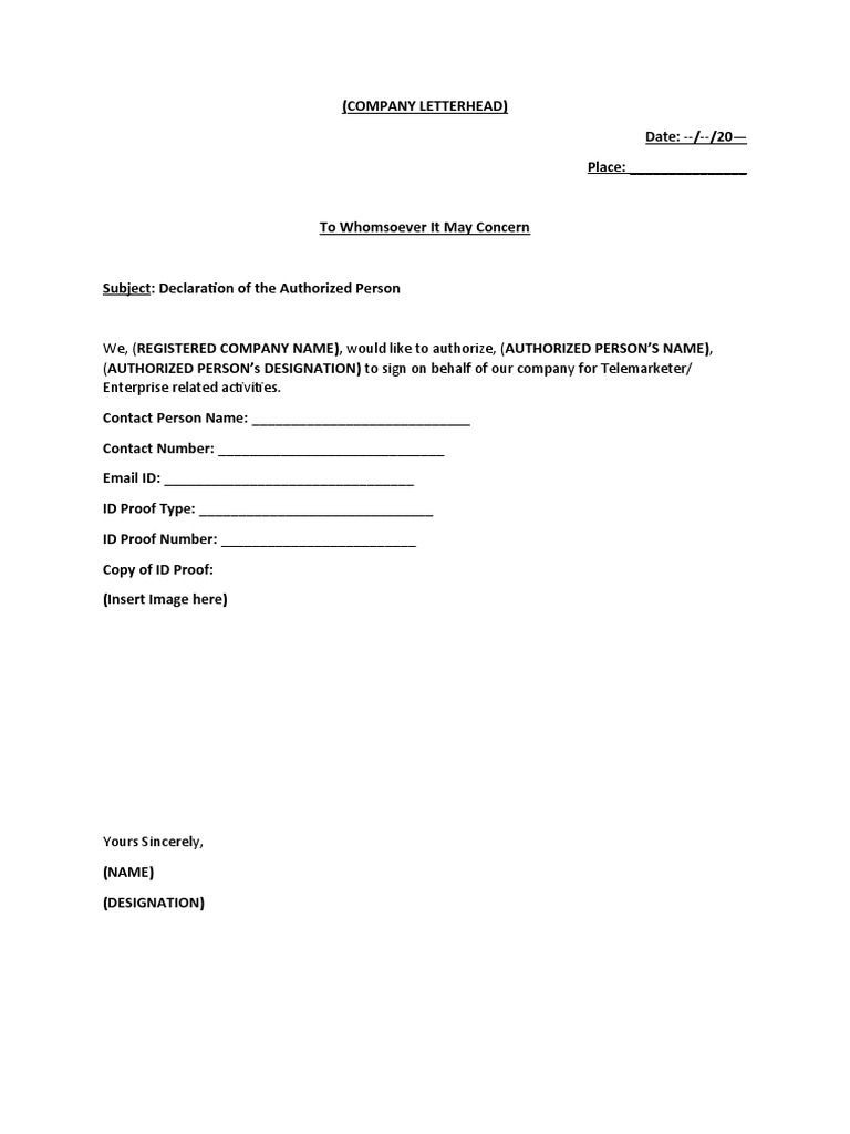 LOA Template JIO PDF