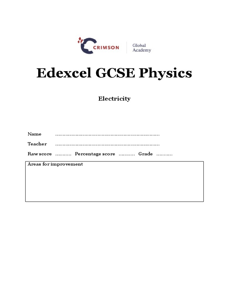 Electricity Test PDF