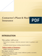 Contactor's Plant & Machinery Insurance