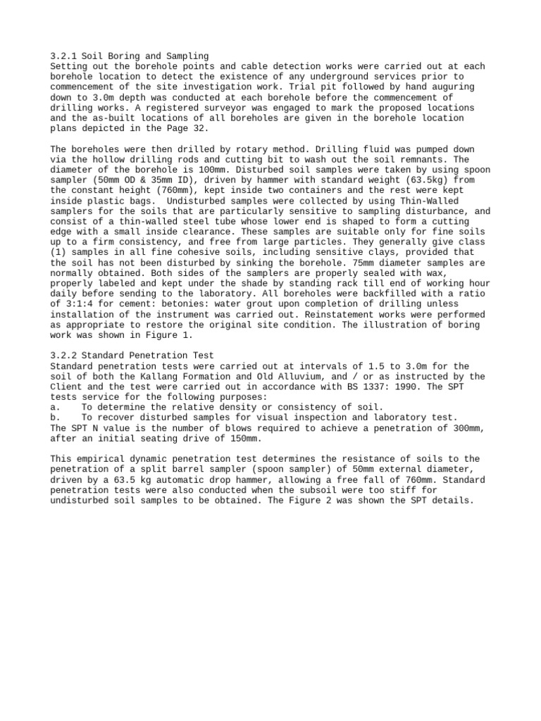 Soil Boring and Sampling | PDF