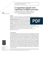 Co-opetition in R&D Networks Based on Experience