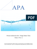 Apa Pro: Proiect Realizat de Elev: Neagu Maria Clara Clasa A Via - A