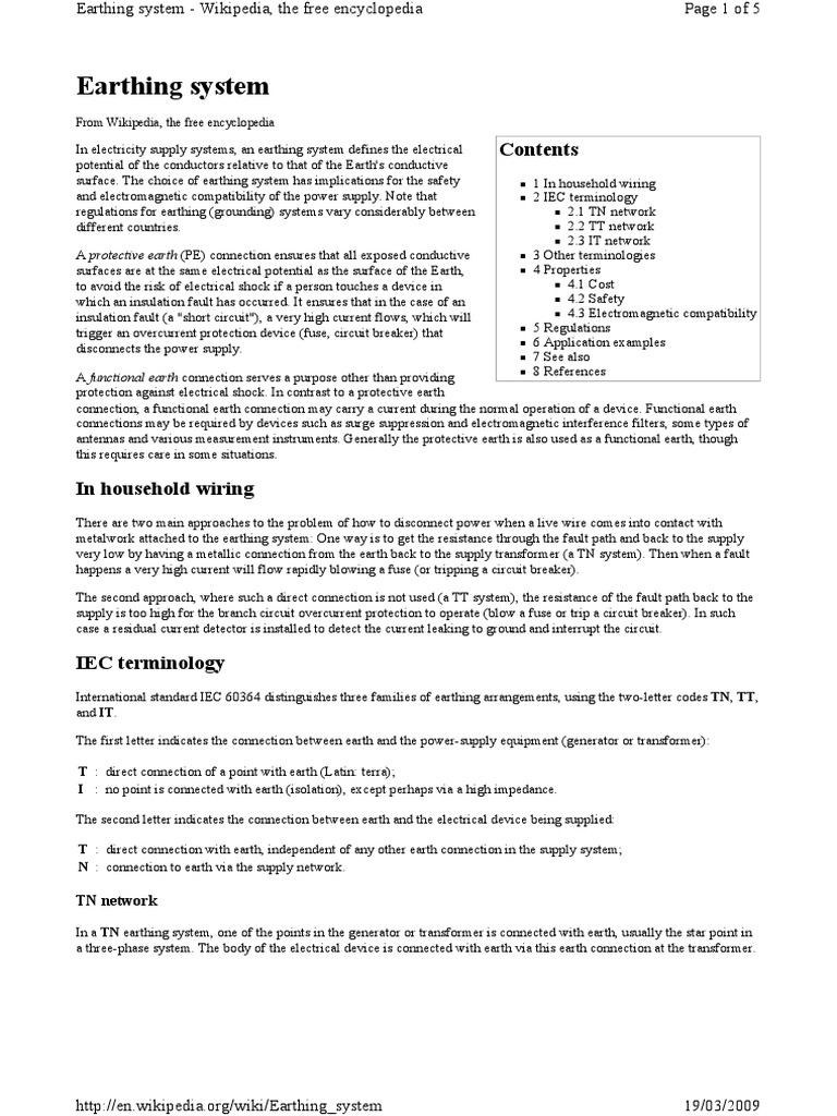 Earthing System | Download Free PDF | Electrical Wiring | Manufactured ...