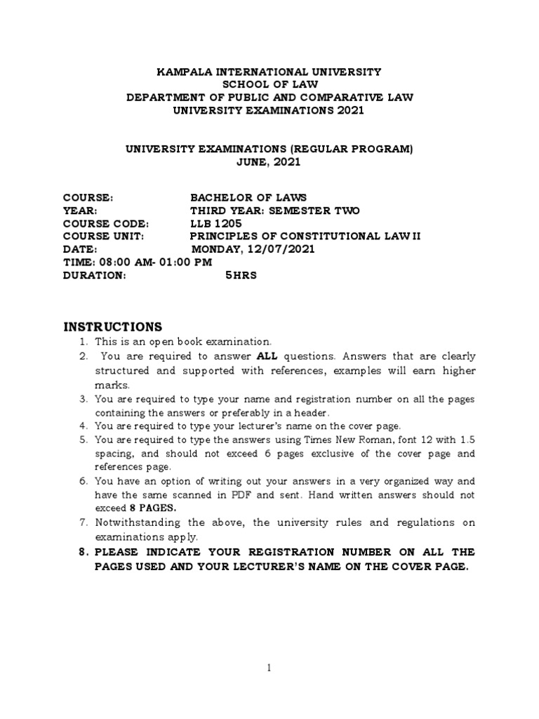 Constitutional Law II Exam Questions | PDF | Supreme Court Of The ...