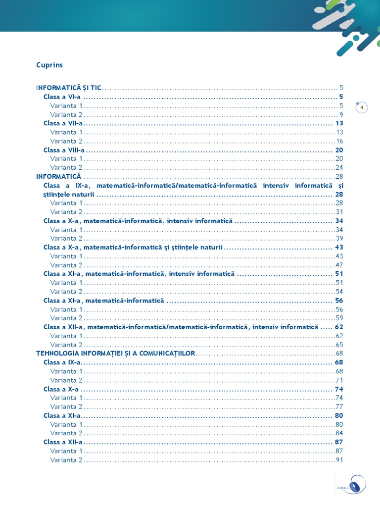 Culegere Teste INFORMATICA 4 | PDF
