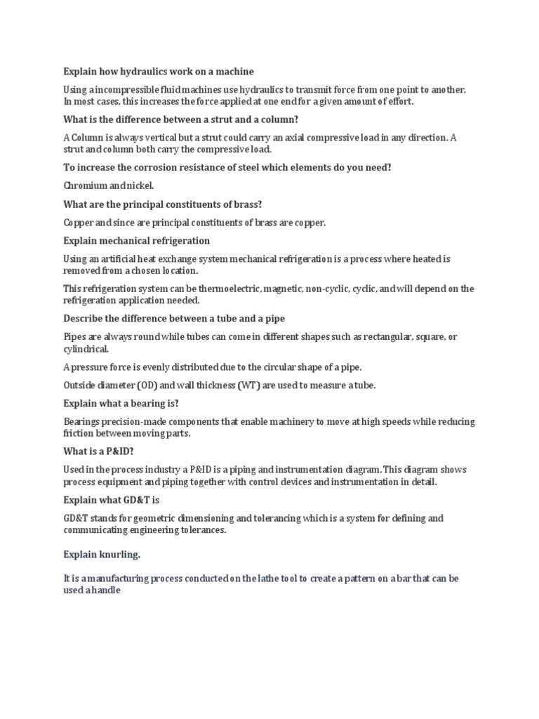 Explain How Hydraulics Work On A Machine PDF Pipe (Fluid Conveyance