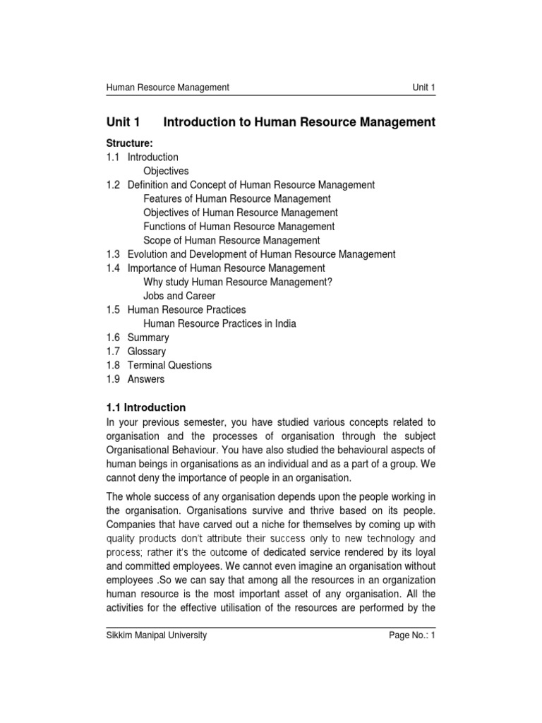 Introduction to Human Resource Management | PDF | Human Resources ...