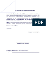 Constancia de Validación Por Juicio de Expertos