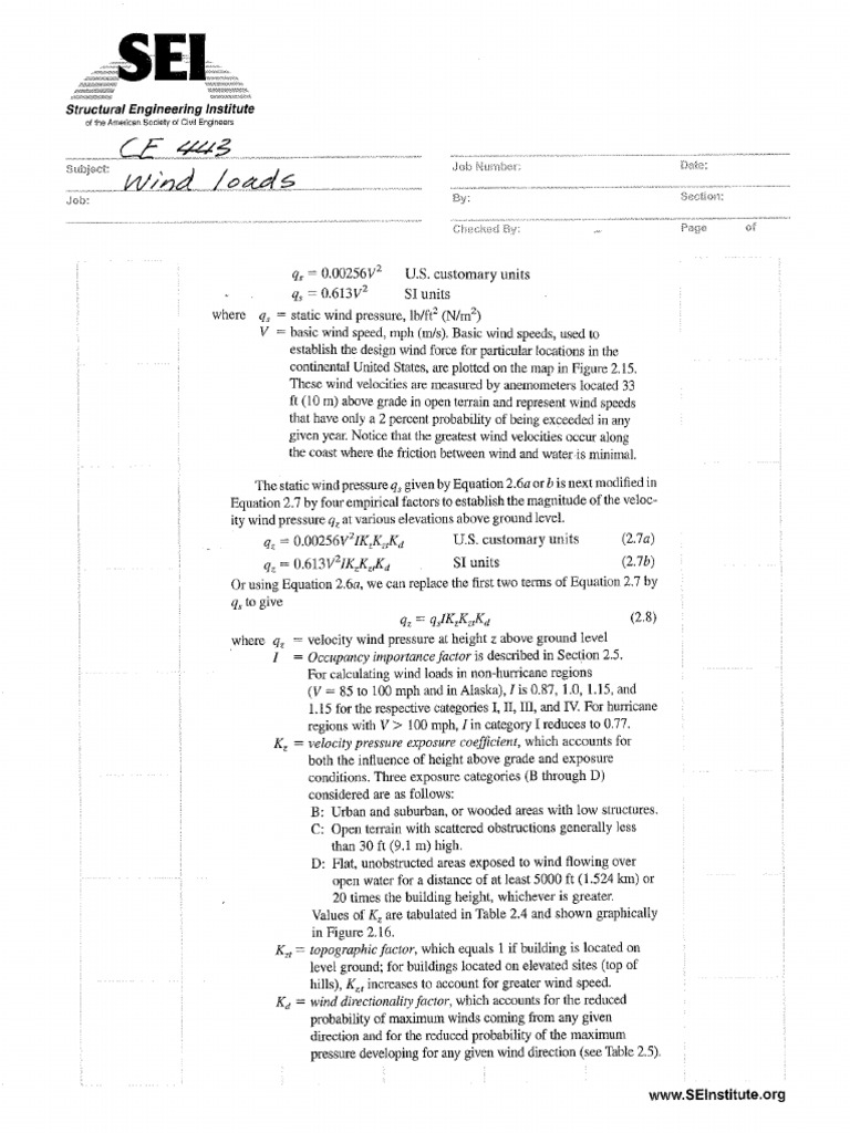 Summary Of Wind Load Provisions PDF
