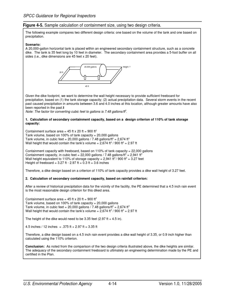 Secondary Containment Guidance Download Free PDF Volume Gallon
