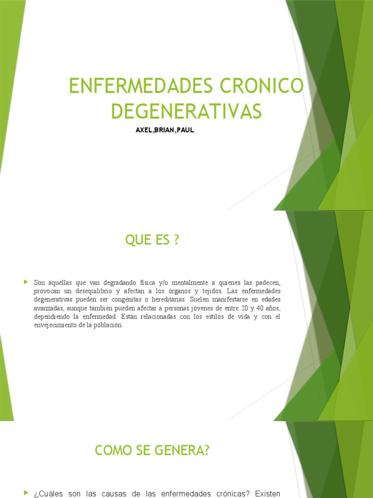 Enfermedades Crónicas Degenerativas | PDF | Estilo de vida