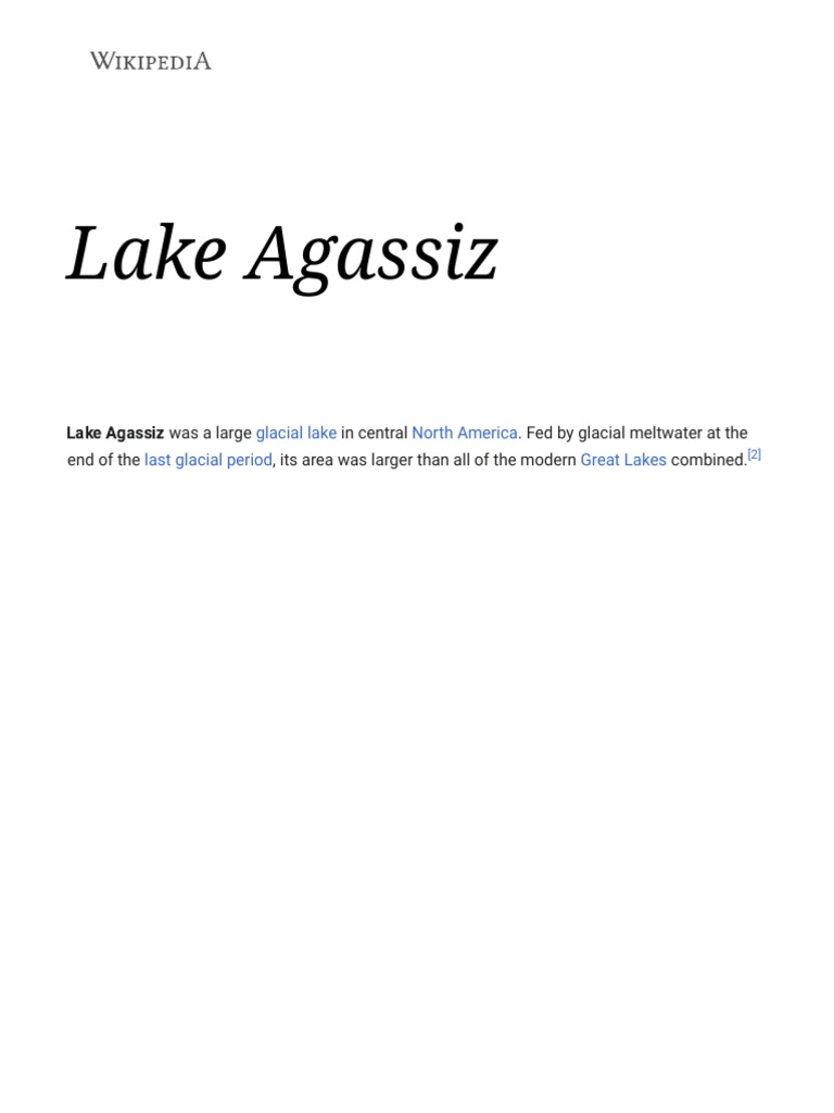 Lake Agassiz Wikipedia PDF Environmental Engineering Bodies Of