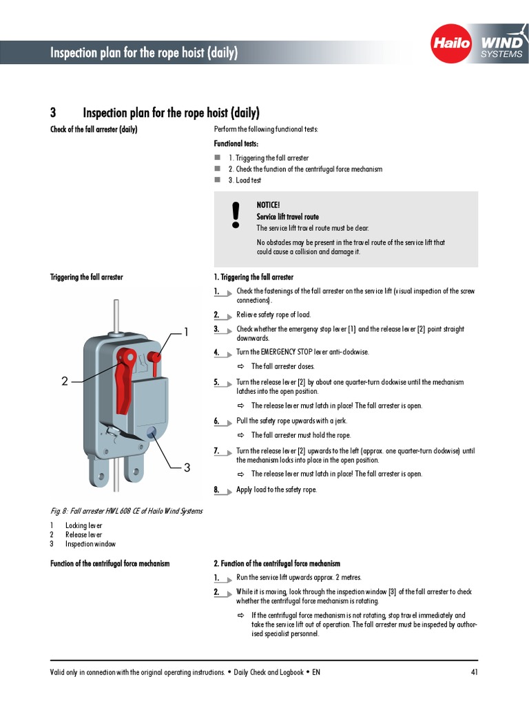 Daily Inspection Plan for Rope Hoist | PDF | Rope | Machines