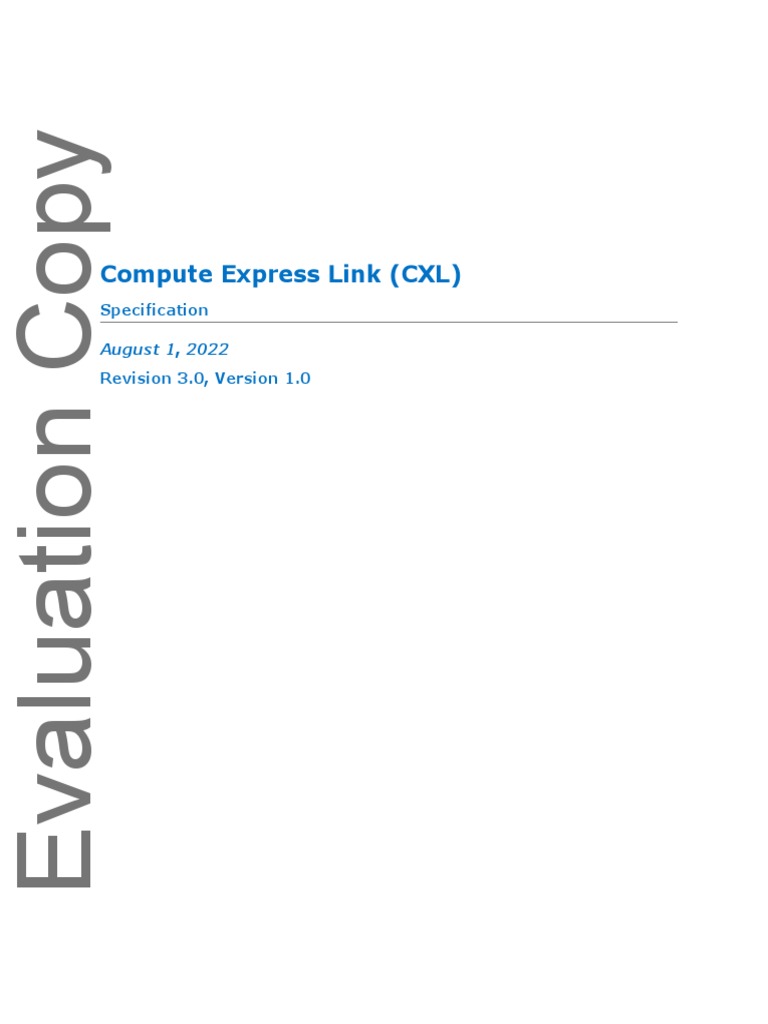 CXL Specification Rev3p0 Ver1p0 Final 2022aug1 Clean Eval | PDF | Copyright  | Intellectual Property