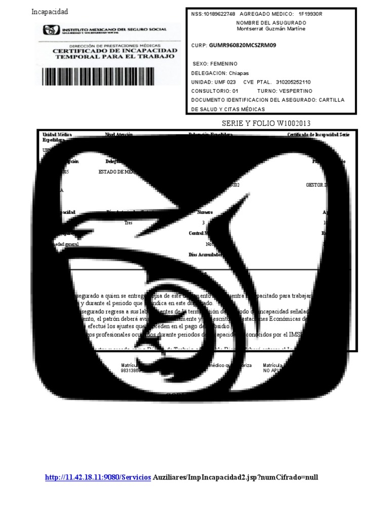 Incapacidad IMSS: Certificado y Proceso | PDF | Ciencias de la Salud