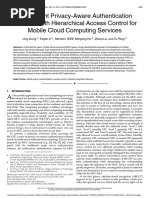 An Efficient Privacy-Aware Authentication Scheme With Hierarchical Access Control For Mobile Cloud Computing Services