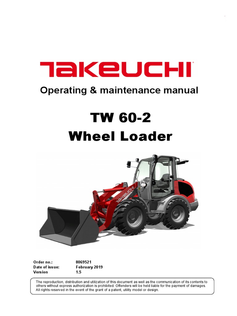 TW 60-2 Wheel Loader Manual | PDF | Loader (Equipment) | Truck
