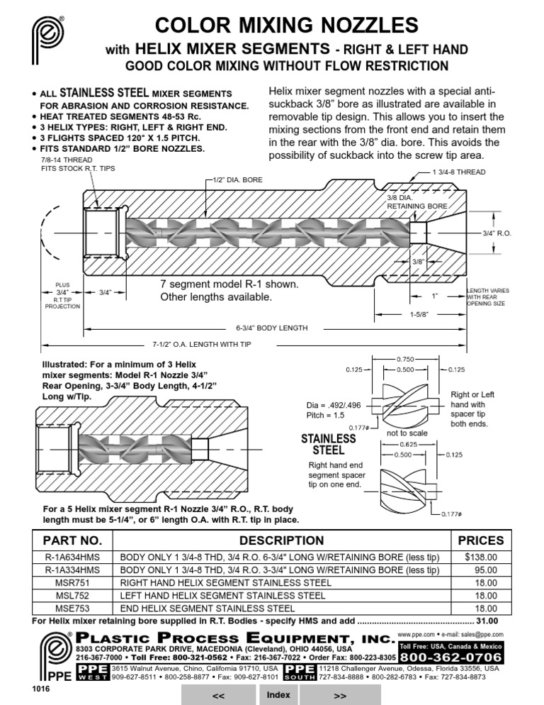 Helix Mixer Segments for Nozzles | PDF | Technology & Engineering