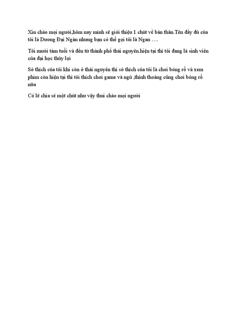 Xin Chào Mọi Người | PDF