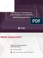 Identifying A Conjunction As Subordinating or Coordinating Quiz Powerpoint Ver 2