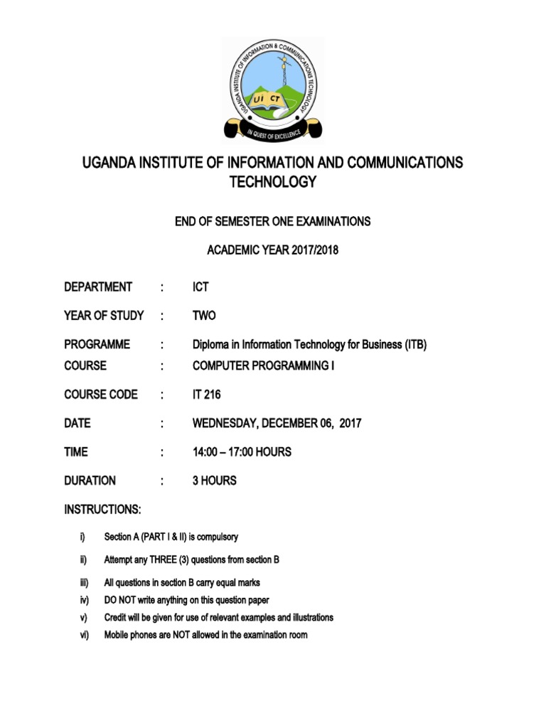 C Programming Paper 1 | PDF