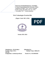 Web Technologies Practical File