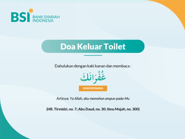 Signage BSI Doa Harian 20x15cm-Doa Keluar Toilet | PDF