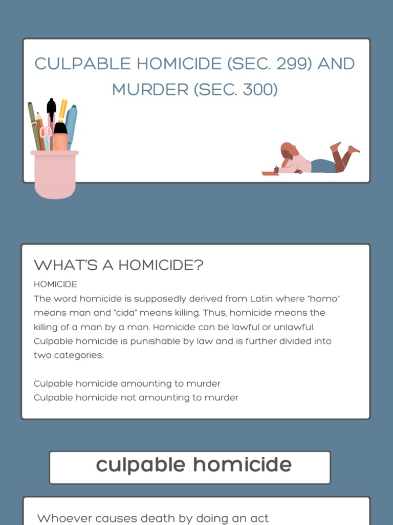 Culpable Homicide and Murder | PDF | Murder | Homicide