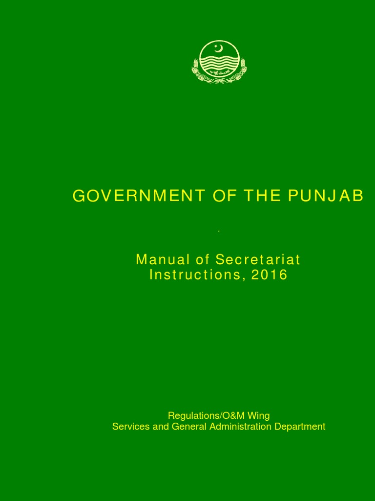 The Manual of Secretariat Instructions, 2016 PDF