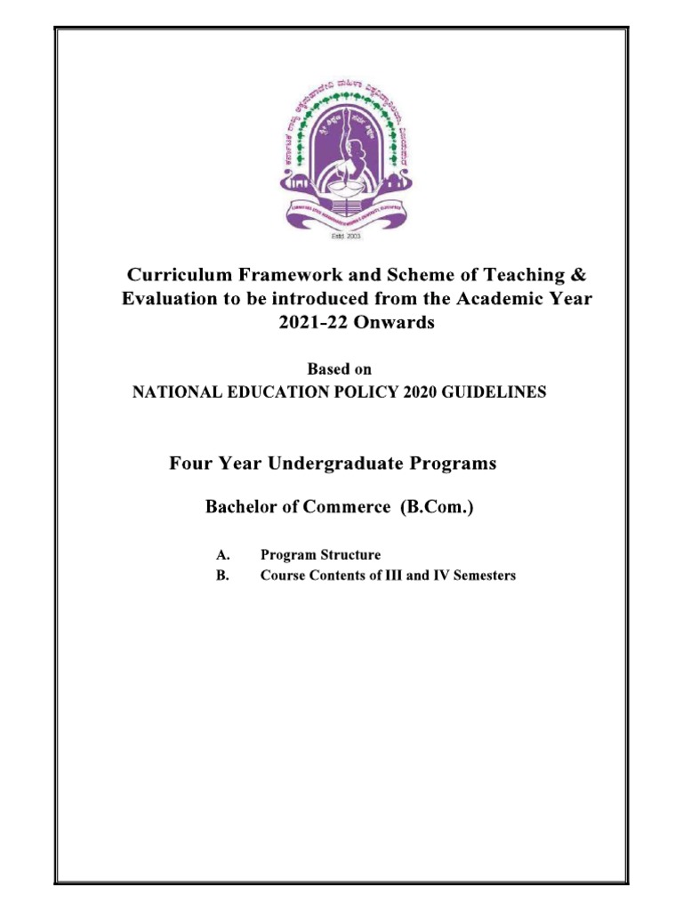 B.Com 3rd Sem NEP Syllabus Overview | PDF | Regression Analysis ...