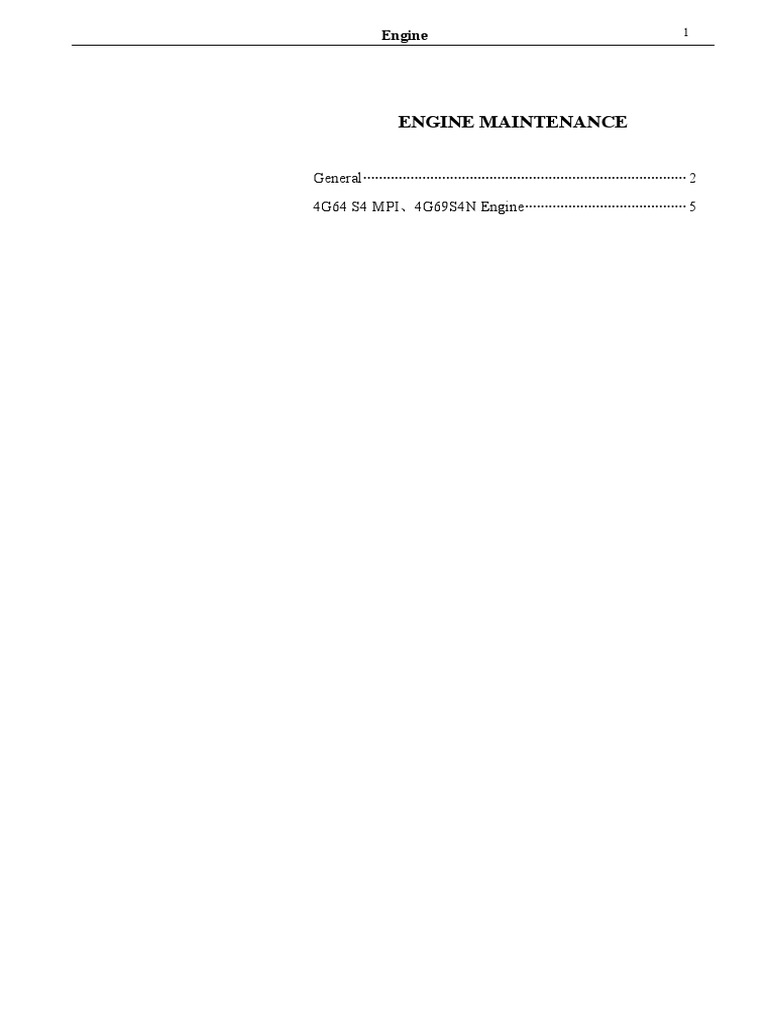 Mitsubishi 4G64/4G69 Engine Manual | PDF | Internal Combustion Engine ...
