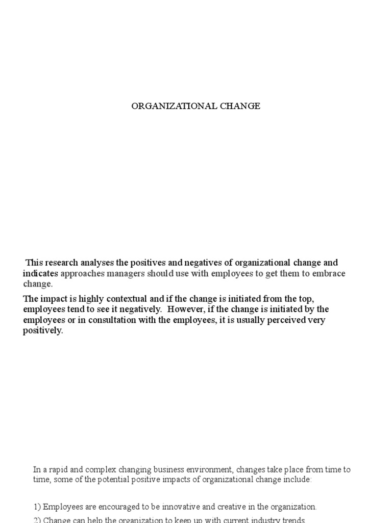 Embracing Organizational Change Strategies | PDF | Change Management ...